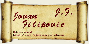 Jovan Filipović vizit kartica